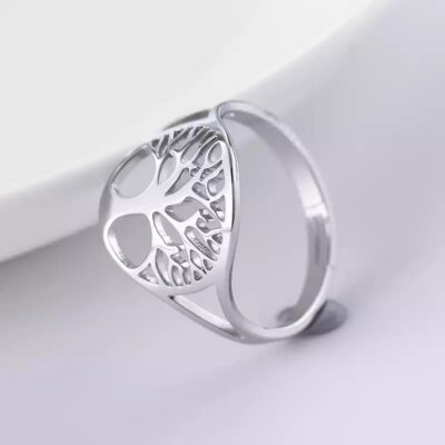 ANILLO DE ARBOL DE VIDA EN ACERO 316l GRADUABLE