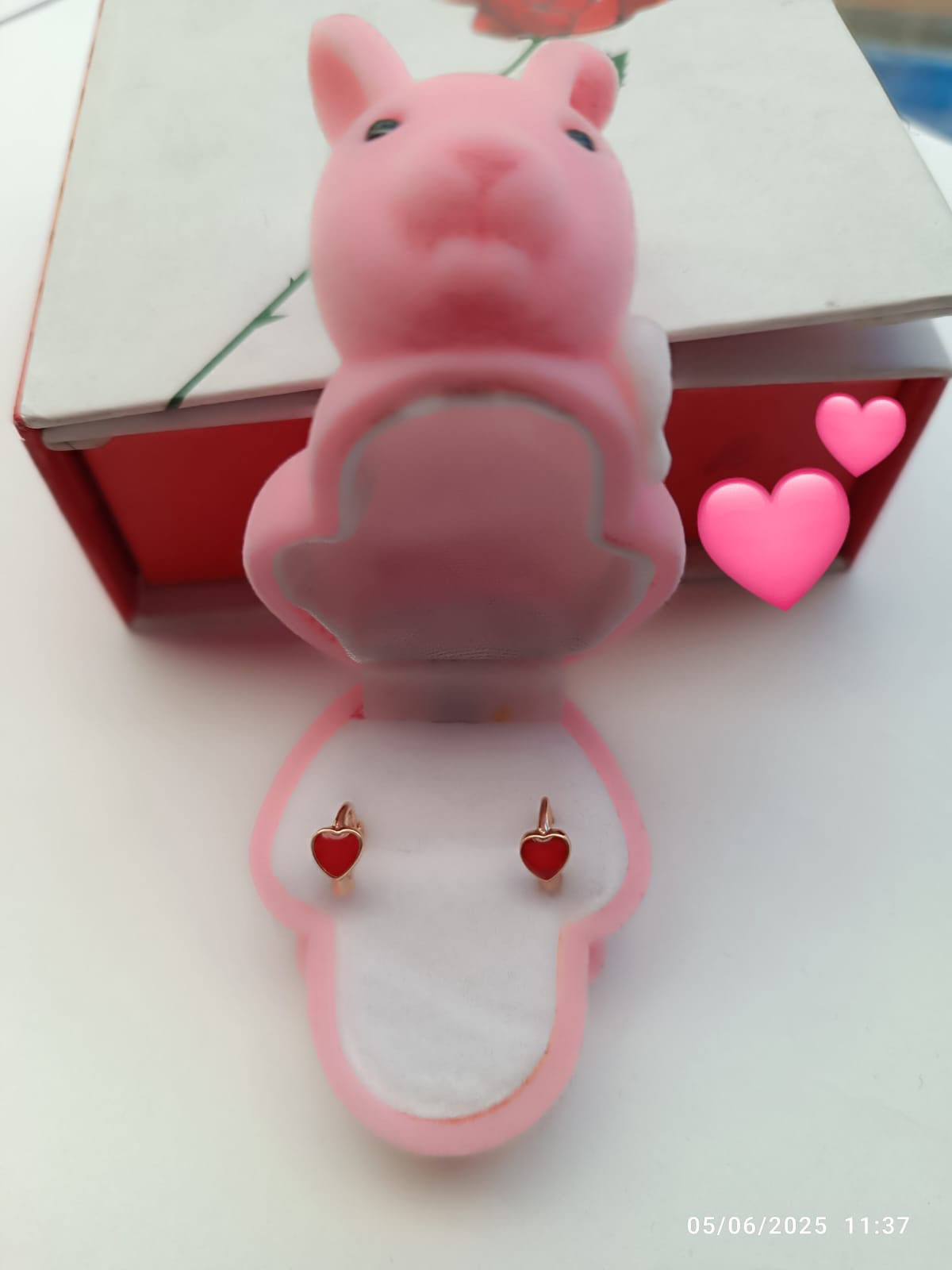 ARETES DE ARO PARA NIÑAS CORAZON CHAPADO EN ORO 18K ANTIALERGICO - Imagen 4
